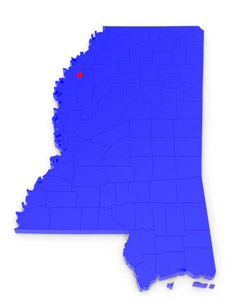 Map of MS with a pin on where we live